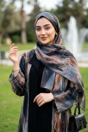 Rose Moon Two-Piece Multicolor Abaya – Modern Layered Design for Women
