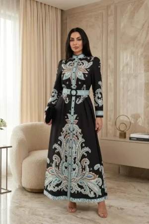 Women's Black Embroidered Dress – Elegant Occasion Wear