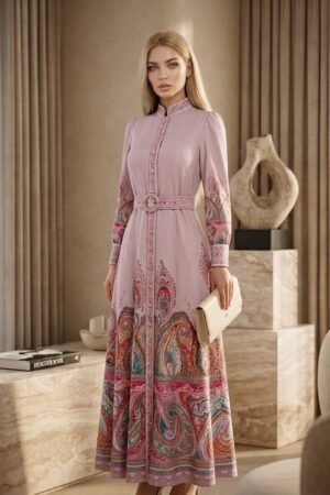 Pink Floral Print Dress