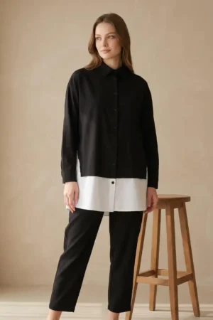 Women's Casual Shirt & Pants Set – Elegant Everyday Two-Piece Outfit