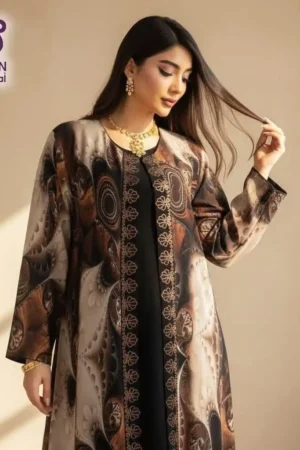 Rose Moon Patterned Abaya – Elegant Everyday Modest Fashion