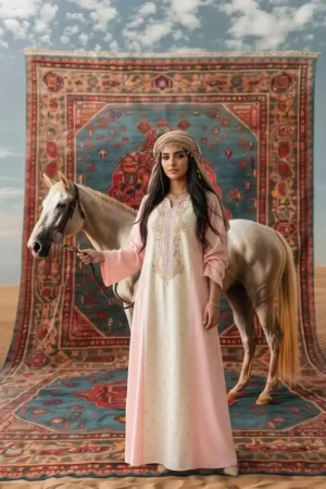 VIP Two-Tone Embroidered Abaya – Elegant Luxury Turkish Design
